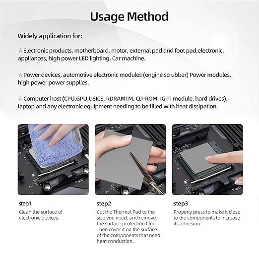 Maxtor 1.0mm Thermal Pad, 14.8 W/mK High Performance Heat Conductive Silicone Pad (120x120mm) - Non-Conductive Heatsink Gap Filler for GPU VRAM, M.2 SSD, CPU, PS5, Laptop & PC Cooling