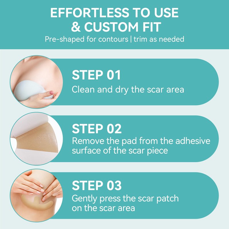 Silicone Scar Sheets for Breast – 6 Anchor Shape Patches | Medical Grade Silicone, Hypoallergenic & Reusable for Breast Lift, Reduction, Augmentation or Mastectomy Surgery Scar Removal