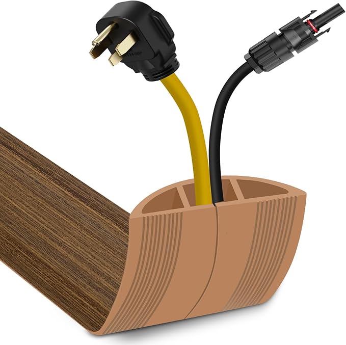 JAHOMFAI Floor Cord Cover 10FT Cord Covers for Wires on Floor Protect Wires & Prevent Trip Hazards, Easy to Cut for Home, Office, School, Concerts, Cavity W0.6in x H0.32in