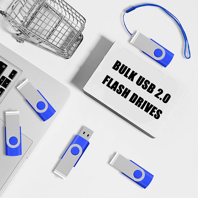 50-Pack of 16GB USB Flash Drive Bulk EASTBULL FAT32 Thumb Drive Pack (Blue)