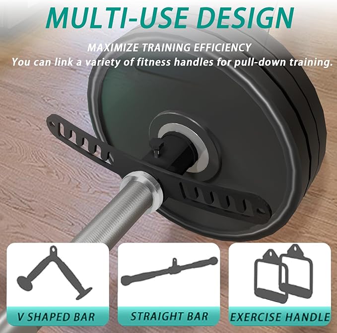 Multi-Function Landmine Attachment & Cable Machine Double to Single Pulley Adapter – Fits 2” Olympic Barbells – Heavy-Duty Steel Base for Landmine Press, Rows, Lat Pulldown, and Home Gym Training