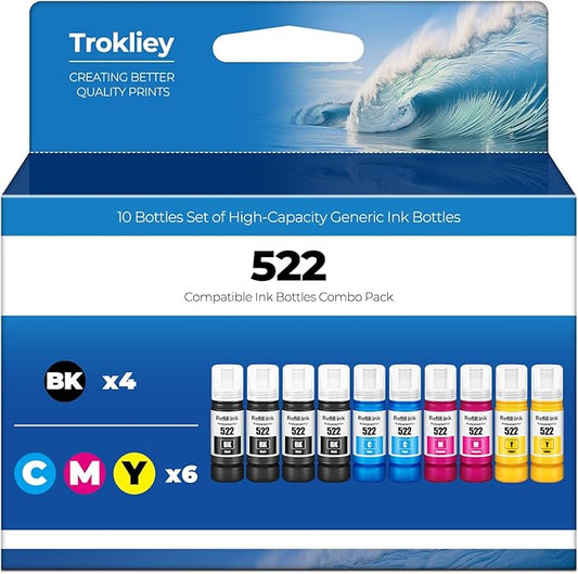 Compatible for EPT522 Ink Refill Bottles ET-2800 ET-4800 ET-2400 ET-2803 Ink Refill Compatible for EPT522 Refill ET-2840 ET-4700 ET 2800 ET 4800 ET 2400 ET 2803 ET-4810 ET-2720 Printer (Not Subli Ink)