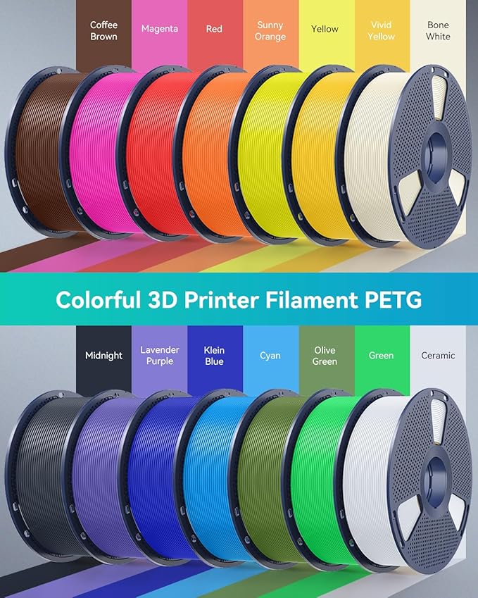 SUNLU 3D Printer Filament PETG Filament 1.75mm, Less Stringing Good Layer Adhesion High Toughness, PETG Filament 1.75 ±0.02mm, 1kg Spool(2.2lbs), Roasted Chestnut