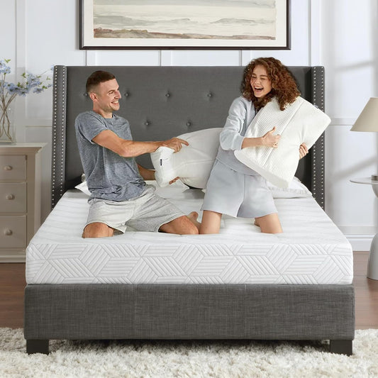Skiennix Twin Size Gel Memory Foam Mattress - Medium Firm Support | Removable Washable Cover