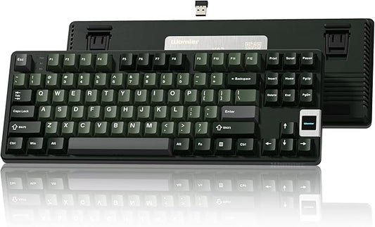 Rainy75 QK87 75% Keyboard with Multimedia Screen, QMK/VIA Wireless Gaming Keyboard, Creamy Mechanical Key Board,3-Mode RGB Custom Gasket Hot Swappable for Windows&Mac, POM Linear Switch-Gray Green
