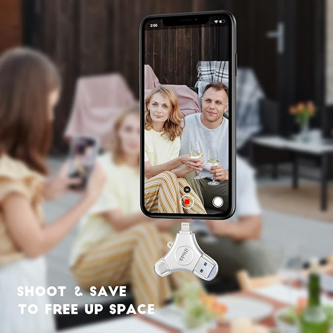 iDiskk MFi Certified 1TB Photo Stick for iPhone 17/16/15/14 USB Flash Drive,USB-C Mutil Ports External Storage for iOS and Android Phone,iPhone Memory Stick auto Backup Videos/Photos/Files