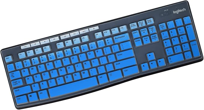 Keyboard Cover for Logitech MK370 MK295 MK270 K270 Keyboard, Logitech MK370 MK270 K270 Keyboard Skin Protector - Gradual Blue