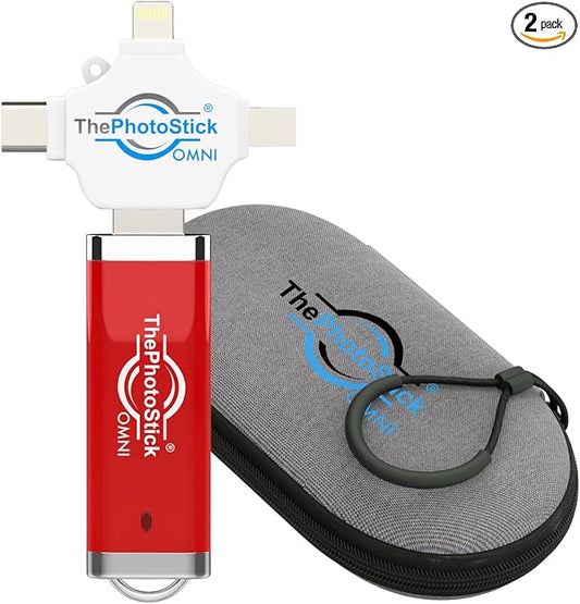 ThePhotoStick® Omni 512GB + Protective Case - Secure Photo & Video Backup and Transfer, Digital File Organization, USB & Multiport Connection for Phones, Tablets and Computers, Water Resistant Case