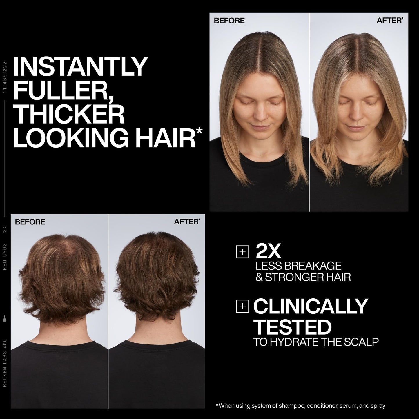 Redken Acidic Grow Full System Densifying Shampoo - Lightweight Shampoo for Fuller, Thicker-Looking Hair, Gentle Cleansing & Scalp Moisturizing, With Azelaic Acid, 1.7 Fl Oz