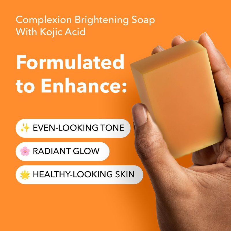 lunavia Kojic Acid Complexion Brightening Soap Bar with Vitamin C, Turmeric, Retinol, Collagen & Hyaluronic Acid – Brightening Face & Body Soap – Supports Brighter Skin, Even Skin Tone – 3 Pack