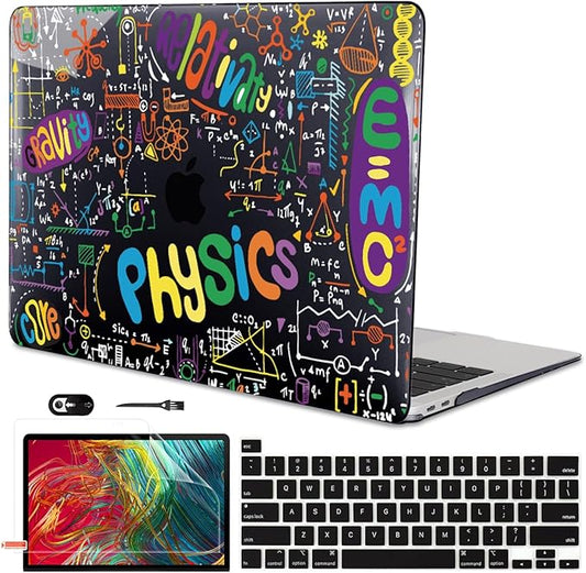 LCMOCICO Case Compatible with MacBook Pro 13 inch M2 M1 2022 2021-2016 A2338 A2289 A2251 A2159 A1989 A1706,Pattern Plastic Hard Shell Keyboard Cover Screen Film Webcam Cover, Physical Chemistry