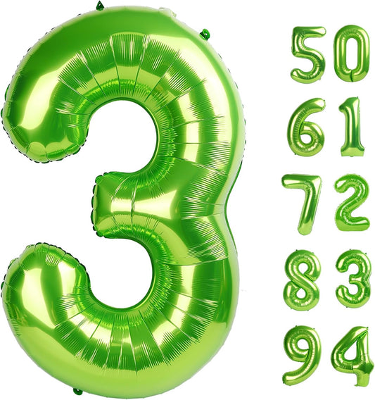 Number 3 Balloon - 40 Inch Light Green Birthday Decoration for Kids & Women’s Parties