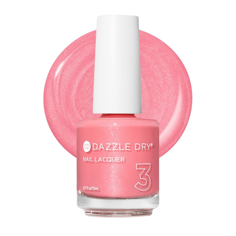 Dazzle Dry Nail Lacquer (Step 3) - Cherry Blossom - A calming blush pink with a subtle multicolored shimmer effect. Semi-sheer shimmer. (0.5 fl oz)