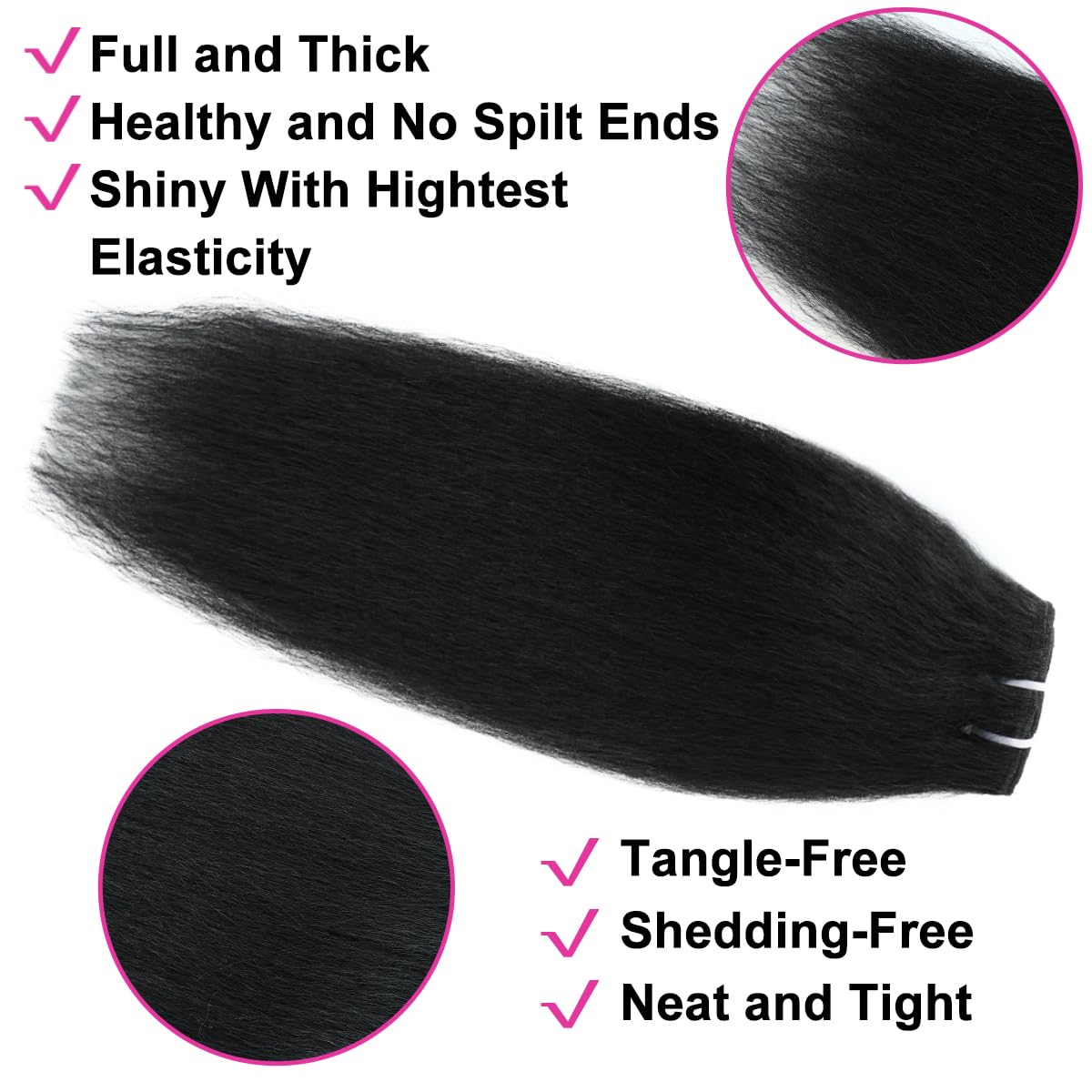 Yaki Straight Clip ins for Black Women Full Head unprocessed Brazilian Remy Human Hair Extensions 110g18 Inch Seamless Clip ins Human Hair with 20Clips Double Weft Natural Black