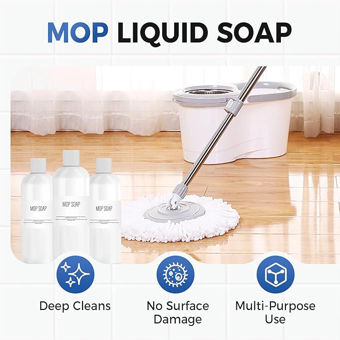 2026 Upgrade Mop Soap Brazilian Waves, Highly Scented Brazilian Waves Mop Soap for Floor Cleaning, Luxury Mop Soaps For Floor Cleaning, Multisurface Bathroom and Kitchen Cleaner Supplies (3Pcs)