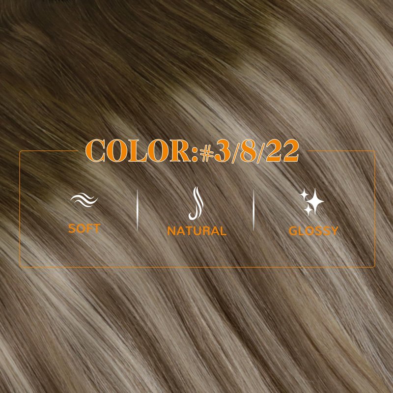Easyouth Ponytail Extension Human Hair 12 Inch 70G Ombre Brown Human Hair Ponytail Extension for Women Short Lengths Balayage Dark Brown to Light Brown with Blonde Add Volume