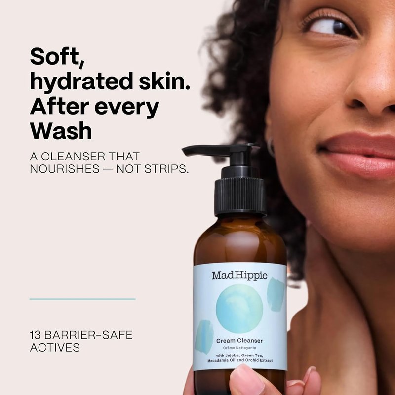 Mad Hippie Cream Cleanser 2-Pack | Gentle Hyaluronic Acid & Jojoba Oil Formula, 4 Oz Each