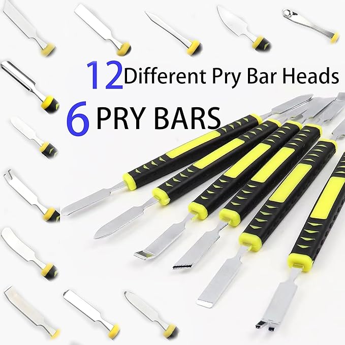 Oruiiju Metal Crowbar 6-Piece Dual-Ends Small Metal Spudger Pry Opening Repair Tools Kit,Professional Repair Tool Kit for Phone, Laptops, Tablet, Mobile Phone, Watch, Digital Home Appliance
