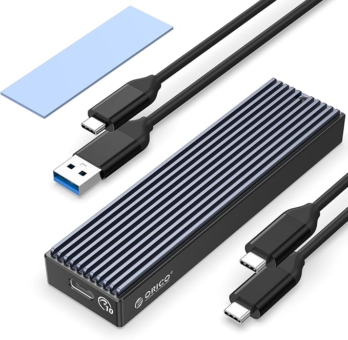 ORICO M.2 NVMe SATA SSD Enclosure, USB 3.1 Gen 2 (10 Gbps) to PCI-E 6Gbps NGFF M-Key / B+M Key SSD Case M.2 Reader Support UASP for Size 2230/2242/2260/2280 SSDs Diskless (M2PVM)