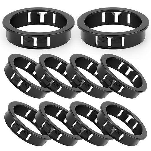 GAGIRA 10PCS 2-1/2" Black Cable Snap Bushing Grommet, Snap in Cord Bushing Protect Cables