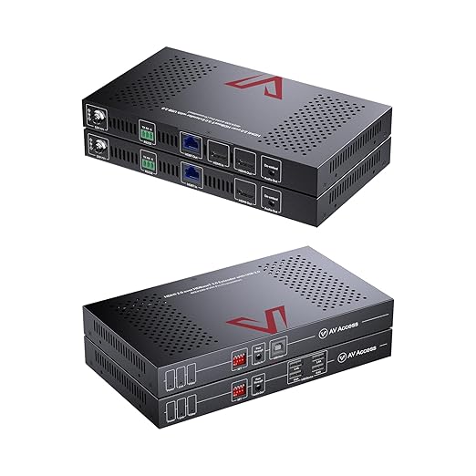 AV Access HDBaseT 3.0 HDMI KVM Extender, Uncompressed 4K@60Hz 4:4:4 Upto 330ft, Zero Latency, USB 2.0 Remote Control, HDR/Dolby Vision, Audio De-Embed, PoH, for Server Room, Gaming & AV Installations
