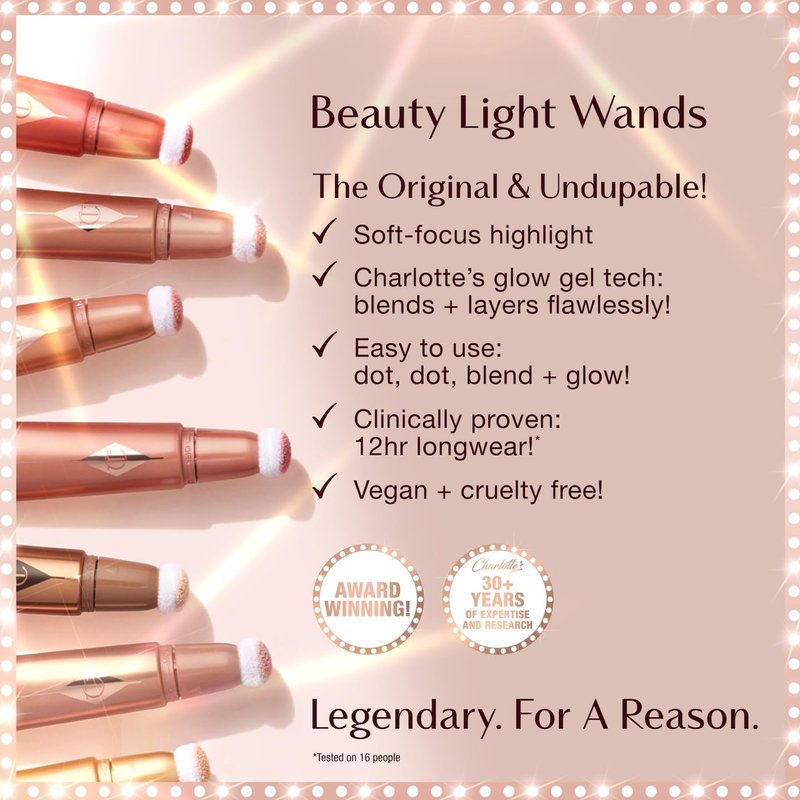 Charlotte Tilbury Hollywood Superstar Glow Makeup Kit - Limited-Edition Mini Beauty Light Wand Duo in Pinkgasm & Spotlight - Dewy Highlighter & Blush with Glow Gel Technology