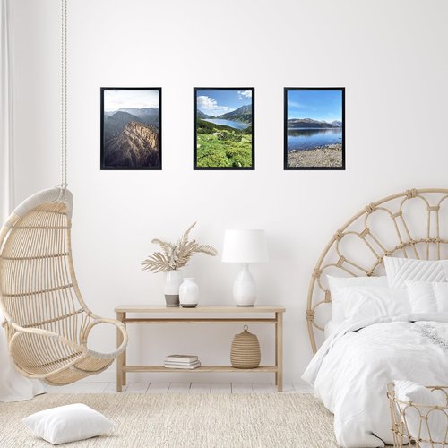 JCJMY 12x15 Picture Frame, Wall Hanging Horizontally and Vertically, 12 x 15 Wall Gallery Poster Photo Frame with Shatter Resistant Plexiglass, Black