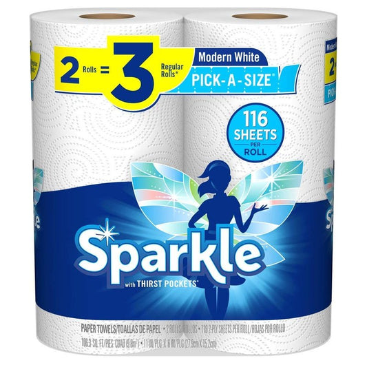 Sparkle Paper Towel, 2 Giant Pas Rolls, 1.095 lb