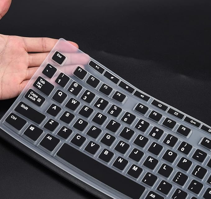 Keyboard Cover for Logitech MK295 MK270 K270 Keyboard, Logitech MK370 MK270 K270 Keyboard Skin Protector - Black
