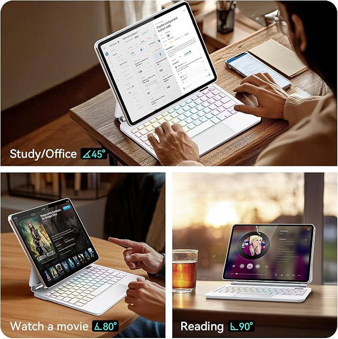 Keyboard Case for iPad Air 11-inch (M3 2025 / M2 2024) & iPad Pro 11 inch(1st/2nd/3rd/4th Generation)，Magic-Style Magnetic Keyboard Case with Multi-Touch Trackpad for 10.9” iPad Air 4th/5th Gen