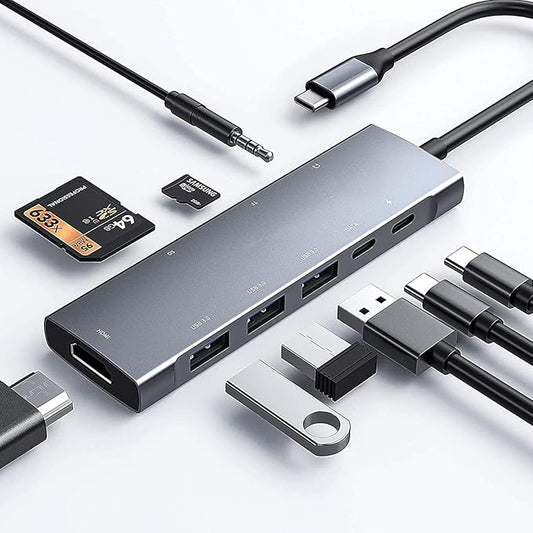 USB C to HDMI Adapter for iPad Pro 11/12.9 2021/2020/2018,iPad Air 4,USB C Hub Adapter with 3.5mm Headphone Audio Jack,4K HDMI,USB3.0,USB C Power Delivery,Compatible with MacBook,Samsung
