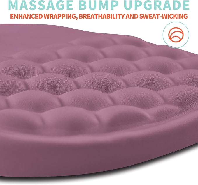 Kuosgm Ergonomic Mouse Pad Wrist Support with Memory Foam Massage Bulge, Carpal Tunnel Pain Relief Mousepad Wrist Rest for Mouse(12x8 inch, Dark Pink)