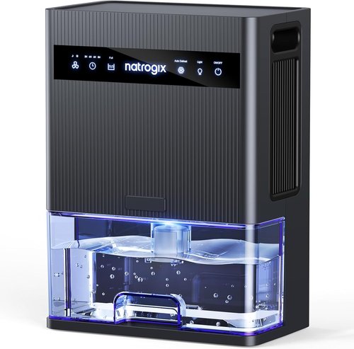 Dehumidifier | 106 OZ Water Tank | Quiet 1000 sq.ft Home Dehumidifier with Auto Shut Off & 7 Color Light - Grey