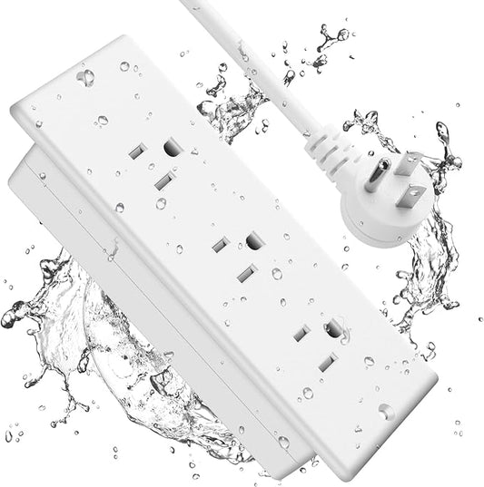 Conference Recessed Power Strip Waterproof,Table Power Outlet,Furniture Flush Mount Desk Outlet Station,3 Outlets,IPX6 Waterproof,10FT Extension Cord Multiple Outlet (White)