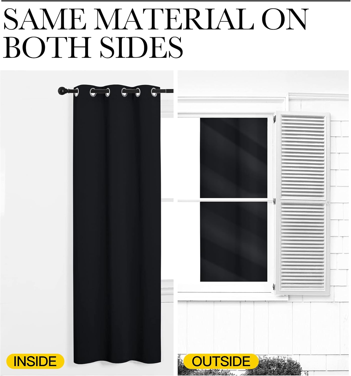 NICETOWN Blackout Curtain Shades - Thermal Insulated Draperies, 2 Panels, 55" x 94", Black | Perfect for Summer Home Decor