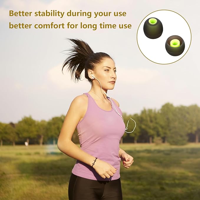 MMYQXI Silicone Replacement Earbud Tips for In-Ear Headphones (Inner Hole 3.8mm-5.1mm) - 9 Pairs, S/M/L