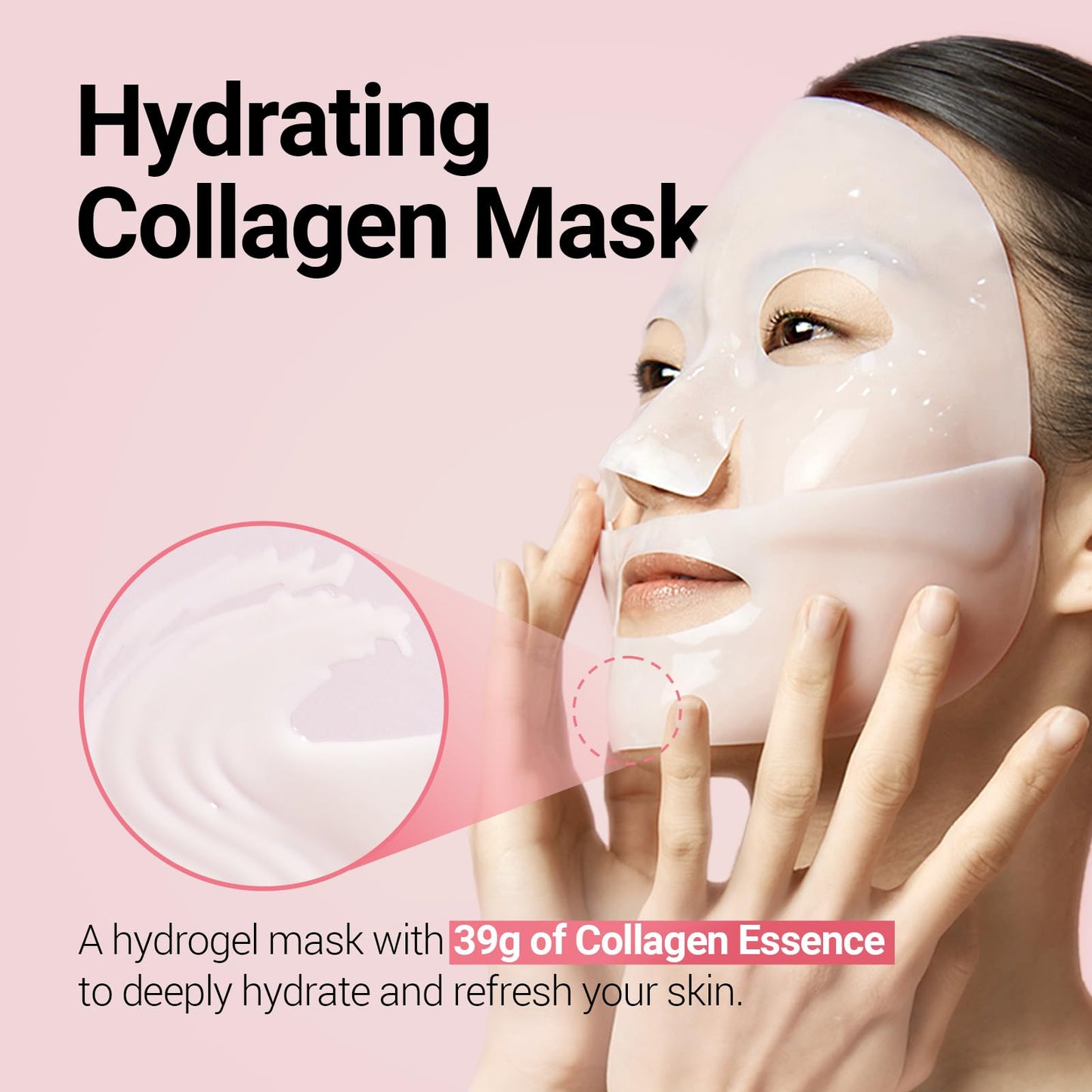 NEAF NEAF Peach Fit Collagen Gel Mask, A hydrogel mask with 300Da collagen and 12 peptides to smooth pores and improve skin texture. (39g x 5ea)