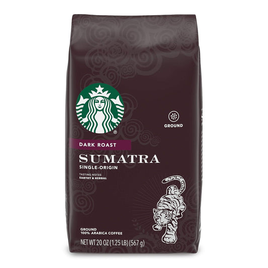 Starbucks Dark Roast Ground Coffee - Sumatra 100% Arabica - Rich Flavor - 20 Oz. Bag