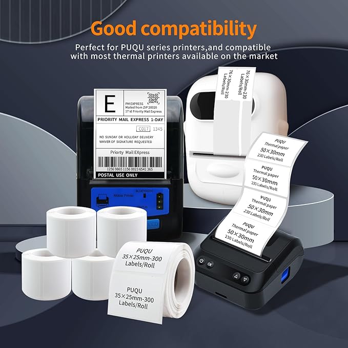 100 Pcs Cable Labels - Waterproof Wire Cord Labels, Tear Resistant Wire Label, Self Adhesive Cord Organizing Label, for Cable Management, Compatible with PUQU AQ20 Label Makers(White) 25x78mm