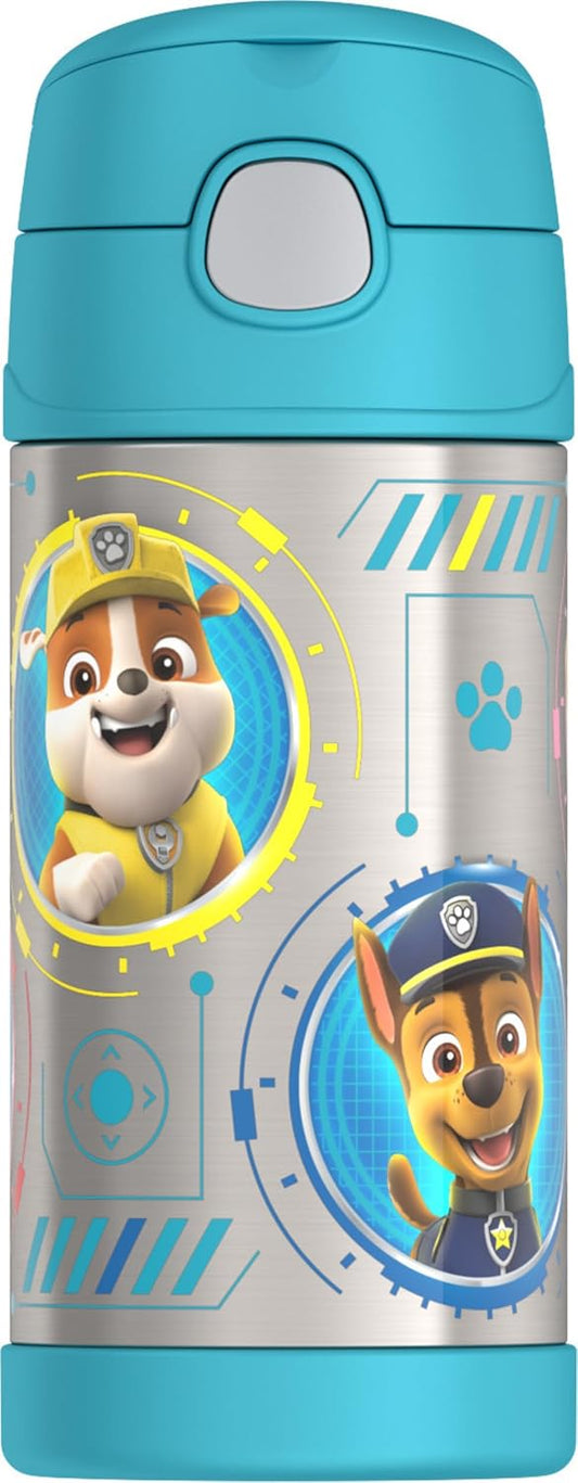 THERMOS FUNTAINER Water Bottle - 12 Ounce Kids Stainless Steel Vacuum Insulated | Paw Patrol Blue