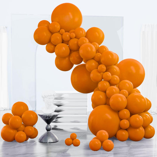 PartyWoo Burnt Orange Balloons - 152-Piece Terracotta Rust Fall Decor Set | 18", 12", 10", 5" Sizes for Autumn Celebrations