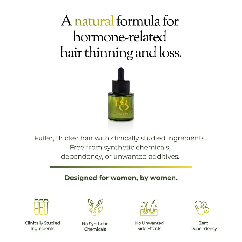 regener8 Hair & Scalp Oil for Women – Essential & Carrier Oil Blend for Hormone-Related Thinning & Loss – Natural Support for Postpartum, Menopause & Chronic Stress