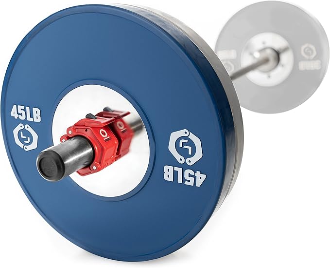 Lock-Jaw PRO 2 Barbell Collars Olympic Barbell Clamps 2 Pcs – Heavy Duty Bar Clamps for 2” & 50mm Olympic Bars – Secure Weight Bar Clamps for Strength Training & Home Gym Accessories – Red