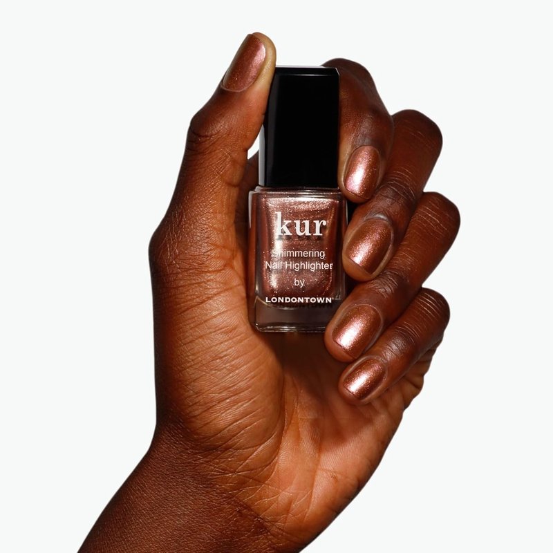 LONDONTOWN Shimmer Nail Highlighter | Iridescent Copper Rose Gold Nail Polish Treatment - Vegan, 0.40 fl oz