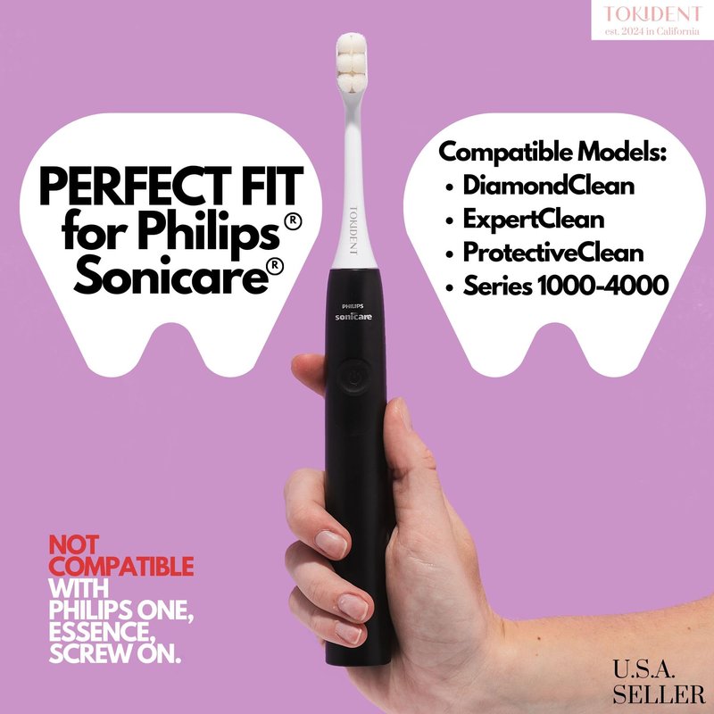 Replacement Brush Heads for Philips Sonicare Electric Brush - Ultra Soft Toothbrush Heads for Sensitive Teeth & Gums - Replacement Head with 10,000 Wave Cut Nano Bristles - 4 Pack - Pearly White