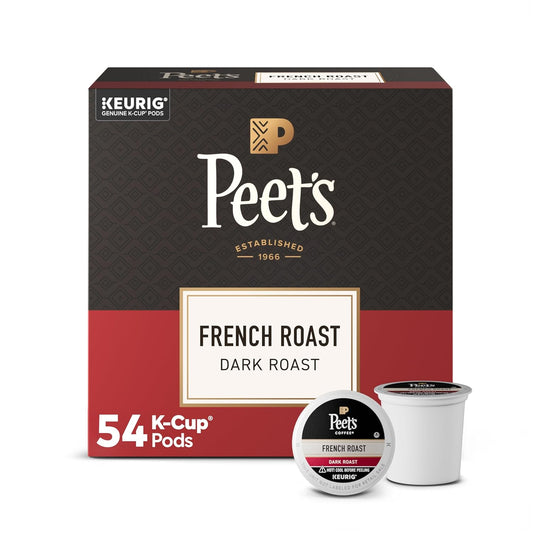 Peet's Coffee Dark Roast K-Cup Pods - 100% Arabica French Roast | 54 Count Box