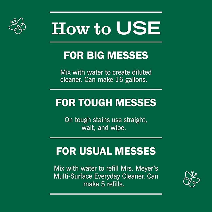 MRS. MEYER'S CLEAN DAY Multi-Surface Cleaner Concentrate, Use to Clean Floors, Tile, Counters, Honeysuckle, 32 Fl. Oz - Pack of 2