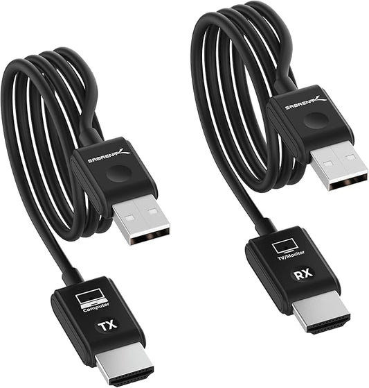 SABRENT Wireless HDMI Transmitter and Receiver 100FT/30M, 1080p@60Hz Plug and Play, No Wi-Fi Required, Stream from PC or Laptop to TV or Projector (DA-H1R1)