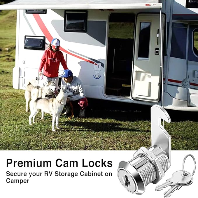 Sartatue Cam Locks Keyed Alike, 1'' Cabinet Lock Fits on 3/4'' Max Door Thickness, Secure File Drawer Mailbox RV Storage Replacement Set, Zinc Alloy (1 Inch 6Pcs)