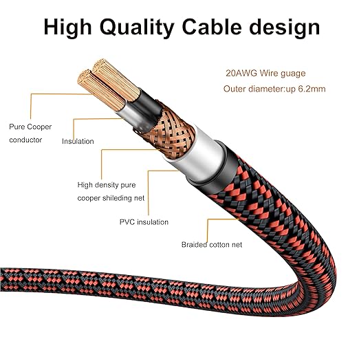 Primeda Audiophile High Purity Copper Aux Audio Cable 3.5mm Male to 3.5mm Male Audio Auxiliary Cord Gold-Plated Stereo HiFi Adapter Cable (Straight to Right Angle, 9.8ft/3m)